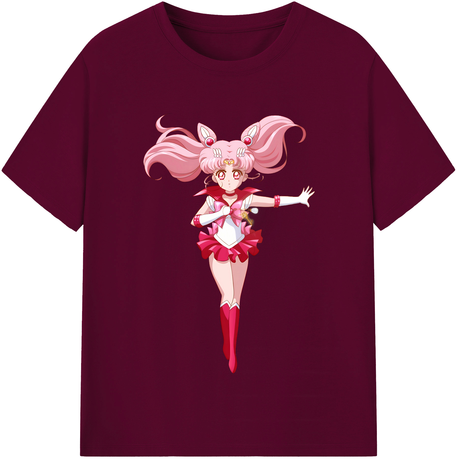 （画像用） 美少女戦士セーラームーン ちびうさ Sailor Moon Chibiusa Tsukino Usagi Small Lady Serenity レディースカジュアルプリントTシャツ（綿100％）
